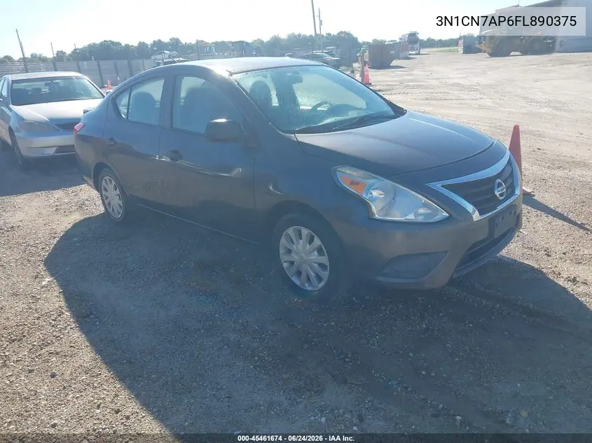 2015 Nissan Versa 1.6 S+ VIN: 3N1CN7AP6FL890375 Lot: 45461674