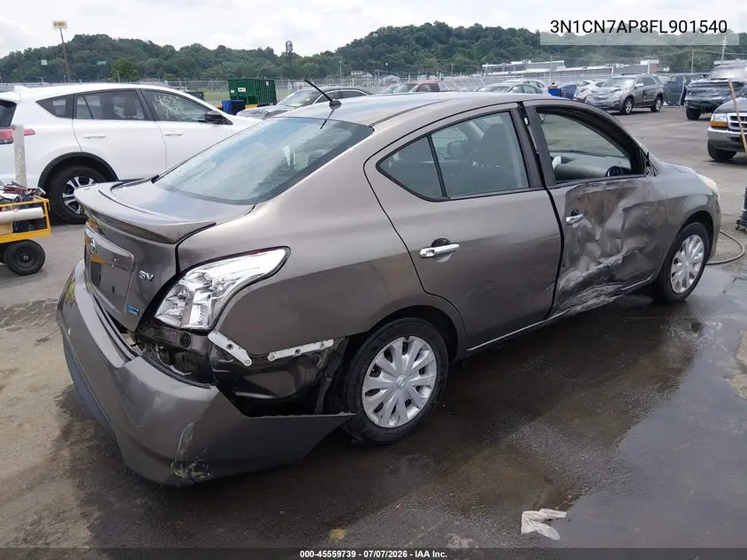 2015 Nissan Versa 1.6 Sv VIN: 3N1CN7AP8FL901540 Lot: 45559739