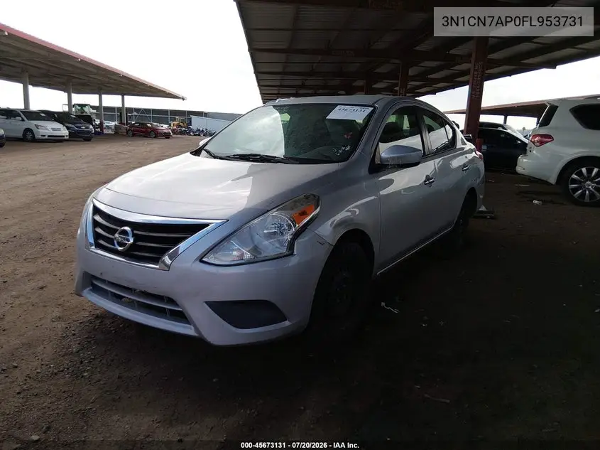 2015 Nissan Versa 1.6 Sv VIN: 3N1CN7AP0FL953731 Lot: 45673131