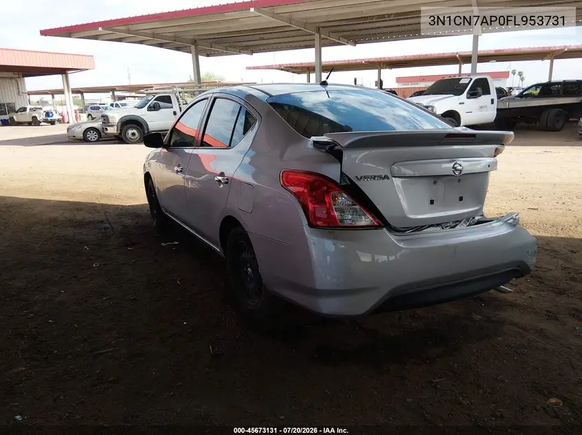 2015 Nissan Versa 1.6 Sv VIN: 3N1CN7AP0FL953731 Lot: 45673131