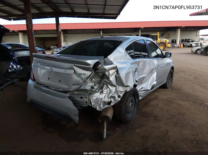 2015 Nissan Versa 1.6 Sv VIN: 3N1CN7AP0FL953731 Lot: 45673131