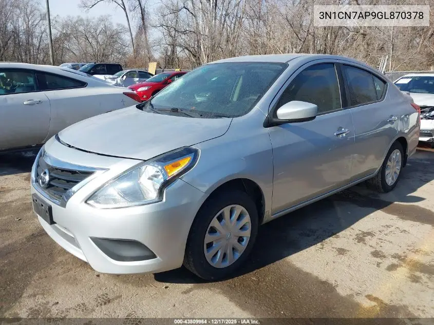 3N1CN7AP9GL870378 2016 Nissan Versa 1.6 Sv