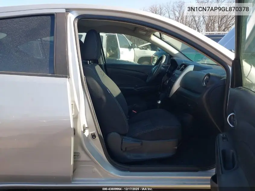 3N1CN7AP9GL870378 2016 Nissan Versa 1.6 Sv
