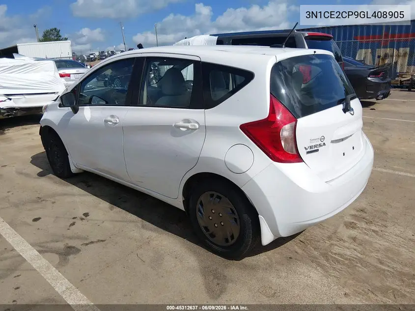 2016 Nissan Versa Note Sv VIN: 3N1CE2CP9GL408905 Lot: 45312637