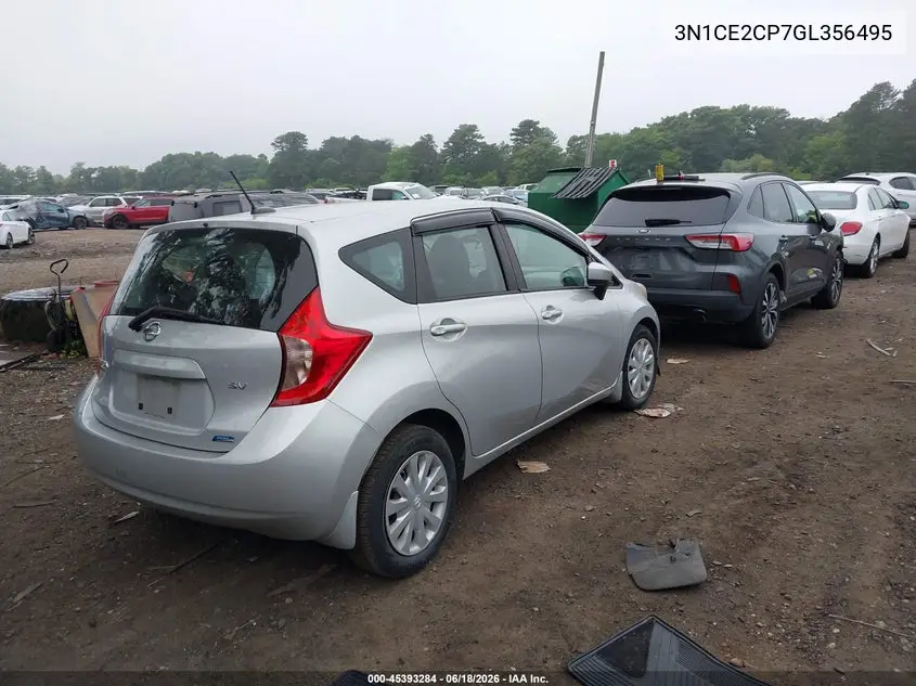 2016 Nissan Versa Note S (Sr)/S Plus/Sl/Sr/Sv VIN: 3N1CE2CP7GL356495 Lot: 45393284