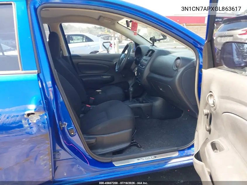 2016 Nissan Versa 1.6 S+ VIN: 3N1CN7APXGL863617 Lot: 45607208