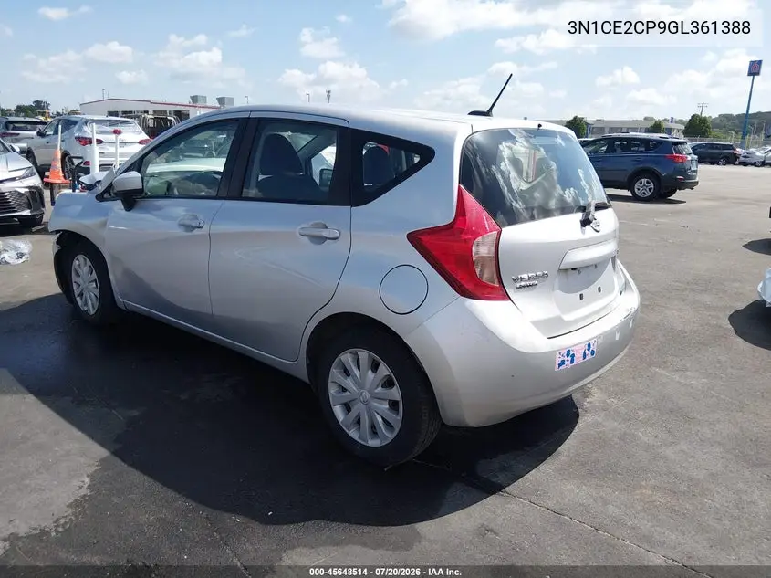 2016 Nissan Versa Note S (Sr)/S Plus/Sl/Sr/Sv VIN: 3N1CE2CP9GL361388 Lot: 45648514