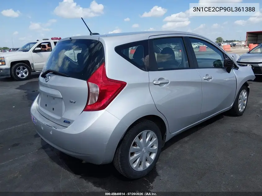 2016 Nissan Versa Note S (Sr)/S Plus/Sl/Sr/Sv VIN: 3N1CE2CP9GL361388 Lot: 45648514