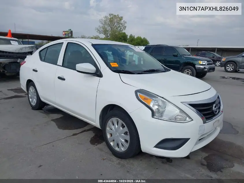 3N1CN7APXHL826049 2017 Nissan Versa 1.6 S+