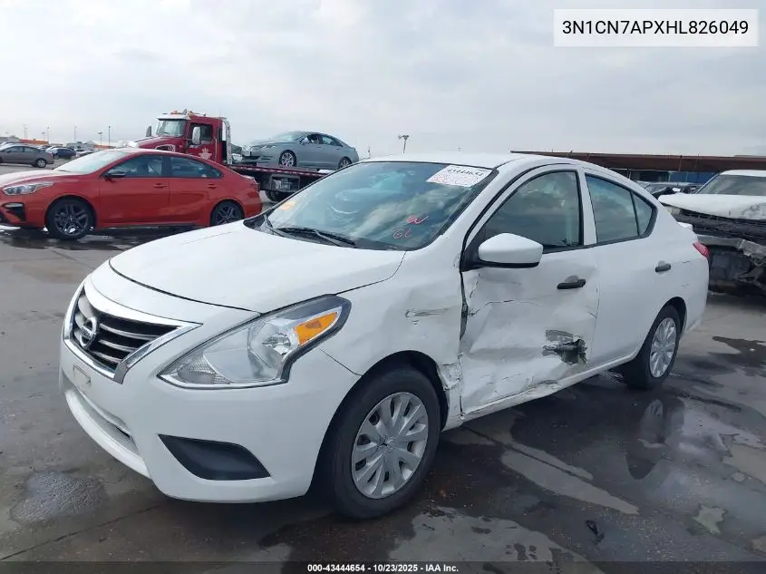 3N1CN7APXHL826049 2017 Nissan Versa 1.6 S+