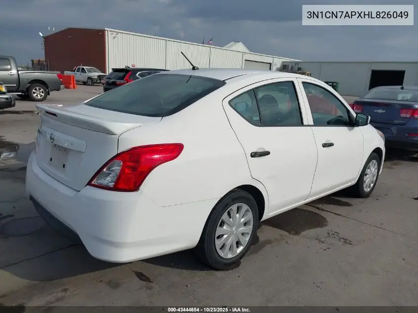 3N1CN7APXHL826049 2017 Nissan Versa 1.6 S+