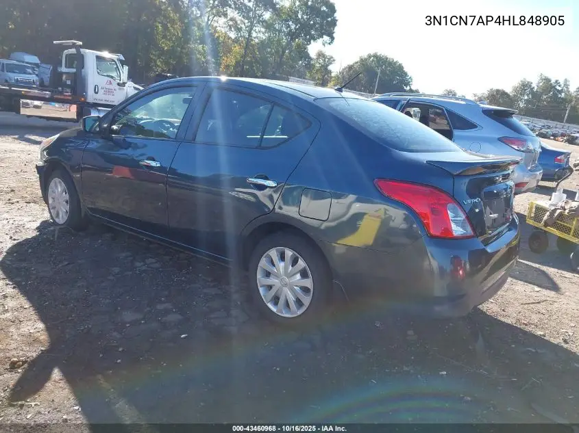 3N1CN7AP4HL848905 2017 Nissan Versa 1.6 Sv