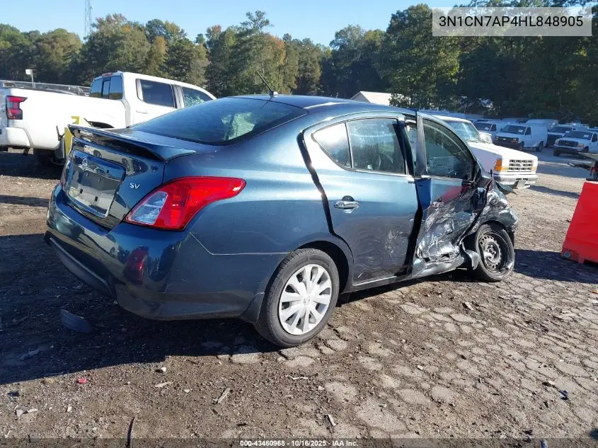 3N1CN7AP4HL848905 2017 Nissan Versa 1.6 Sv
