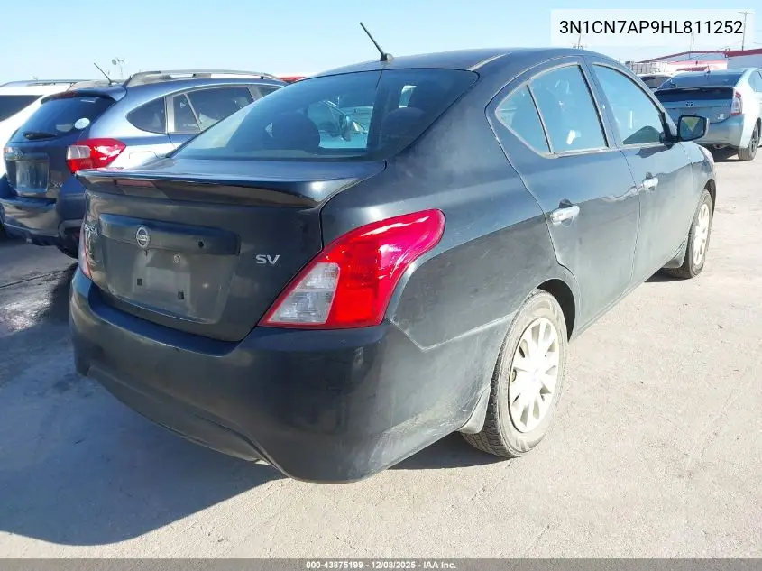 3N1CN7AP9HL811252 2017 Nissan Versa 1.6 Sv