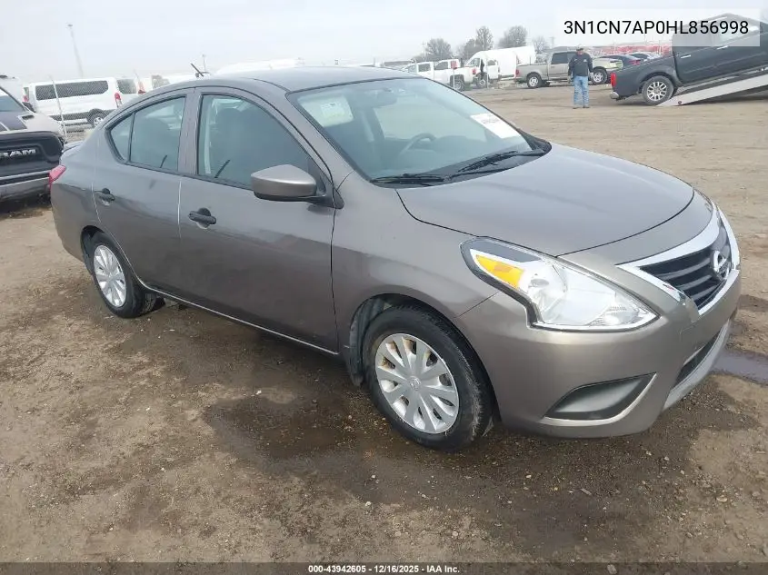 3N1CN7AP0HL856998 2017 Nissan Versa 1.6 S+