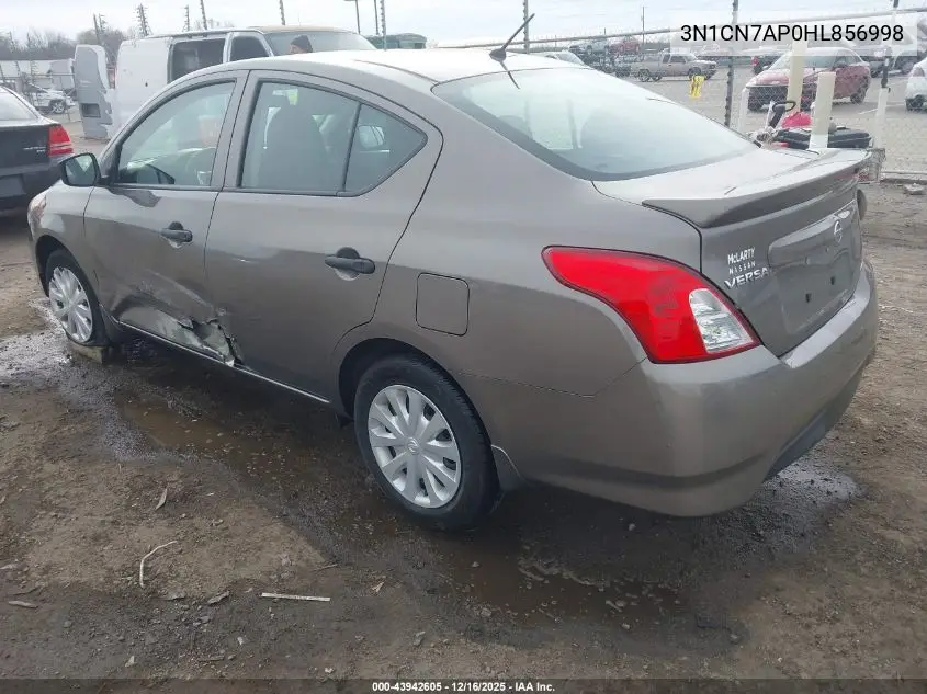 3N1CN7AP0HL856998 2017 Nissan Versa 1.6 S+