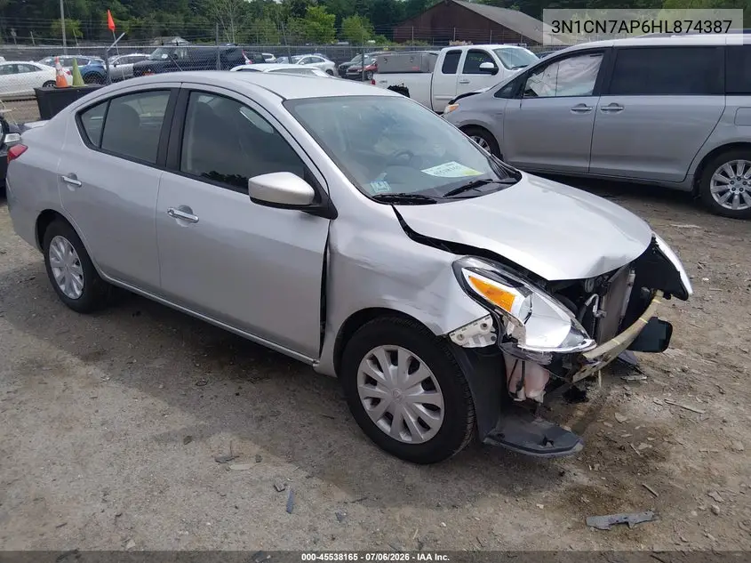 2017 Nissan Versa 1.6 Sv VIN: 3N1CN7AP6HL874387 Lot: 45538165