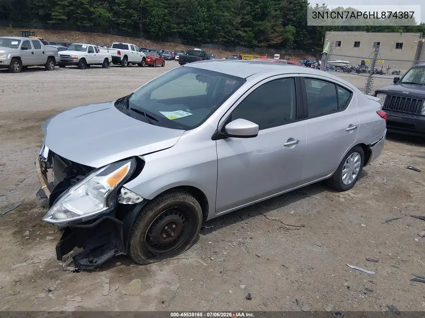 2017 Nissan Versa 1.6 Sv VIN: 3N1CN7AP6HL874387 Lot: 45538165