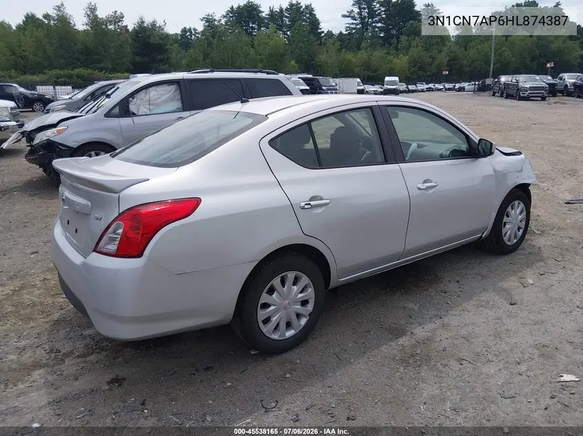 2017 Nissan Versa 1.6 Sv VIN: 3N1CN7AP6HL874387 Lot: 45538165