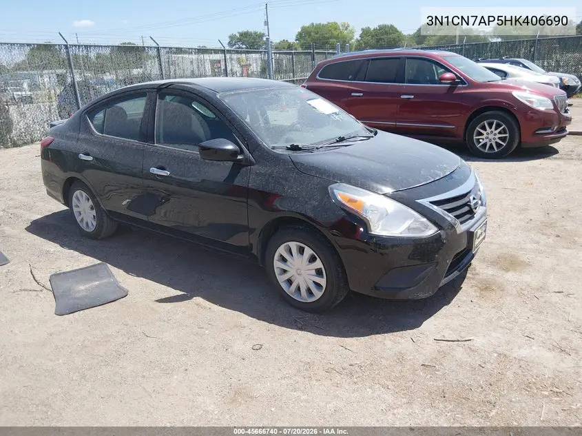 2017 Nissan Versa 1.6 S/1.6 S+/1.6 Sl/1.6 Sv VIN: 3N1CN7AP5HK406690 Lot: 45666740