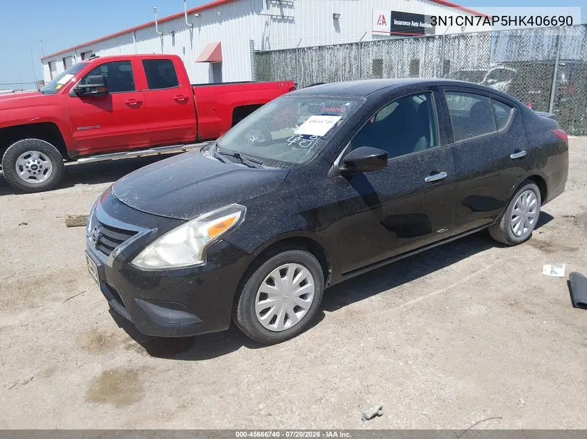 2017 Nissan Versa 1.6 S/1.6 S+/1.6 Sl/1.6 Sv VIN: 3N1CN7AP5HK406690 Lot: 45666740
