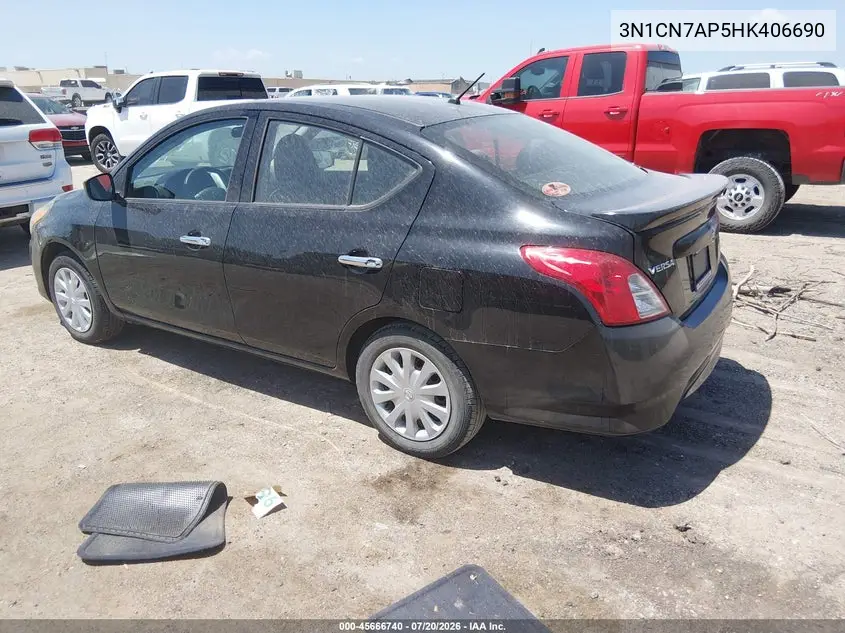 2017 Nissan Versa 1.6 S/1.6 S+/1.6 Sl/1.6 Sv VIN: 3N1CN7AP5HK406690 Lot: 45666740