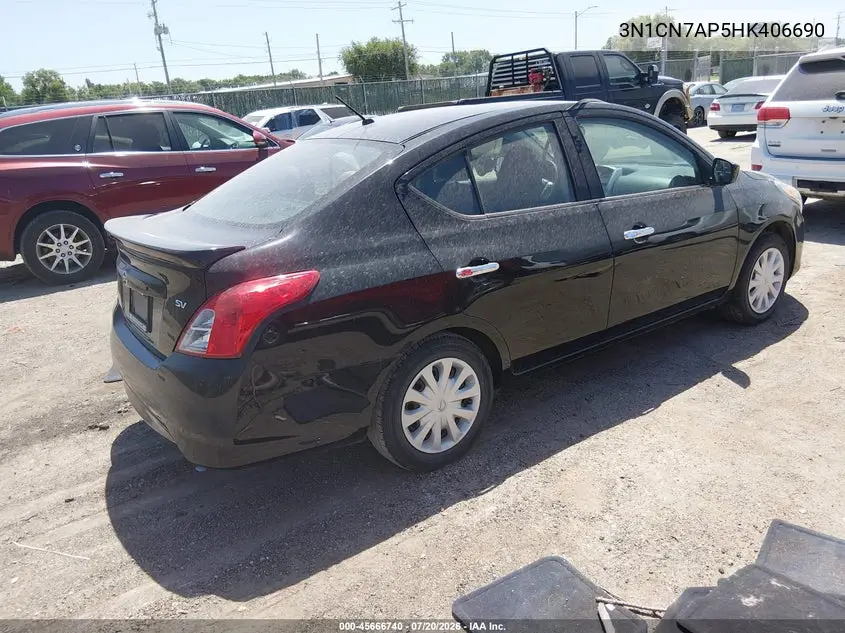 2017 Nissan Versa 1.6 S/1.6 S+/1.6 Sl/1.6 Sv VIN: 3N1CN7AP5HK406690 Lot: 45666740