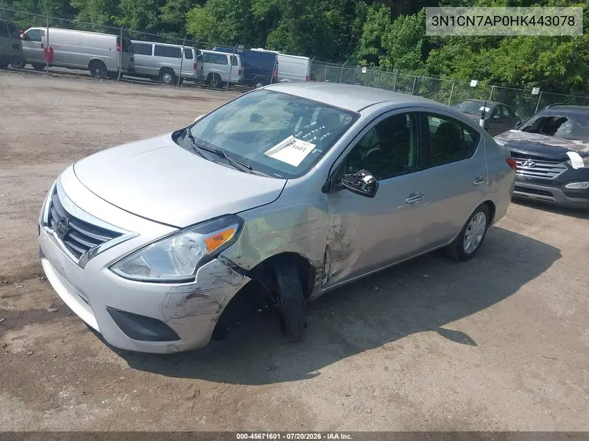 2017 Nissan Versa 1.6 Sv VIN: 3N1CN7AP0HK443078 Lot: 45671601