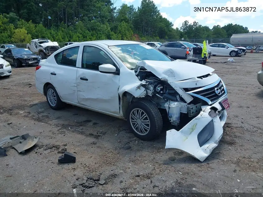 2018 Nissan Versa 1.6 S+ VIN: 3N1CN7AP5JL863872 Lot: 45606417