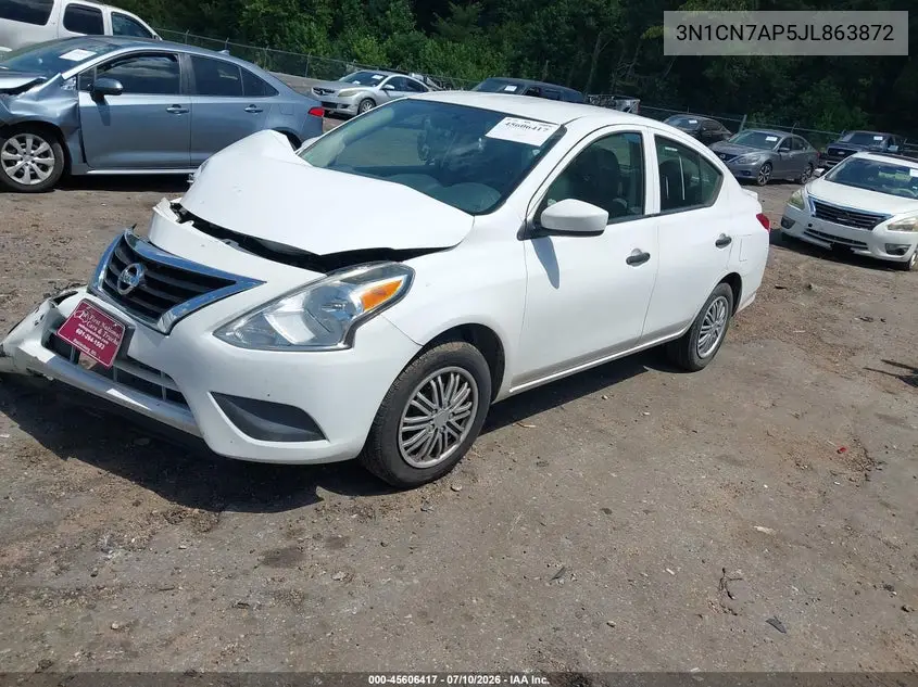 2018 Nissan Versa 1.6 S+ VIN: 3N1CN7AP5JL863872 Lot: 45606417