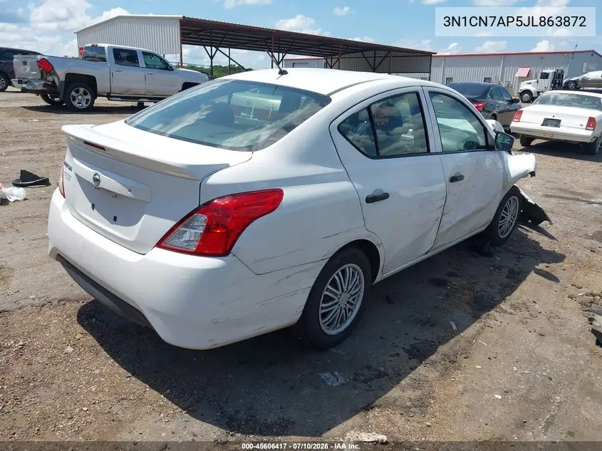 2018 Nissan Versa 1.6 S+ VIN: 3N1CN7AP5JL863872 Lot: 45606417