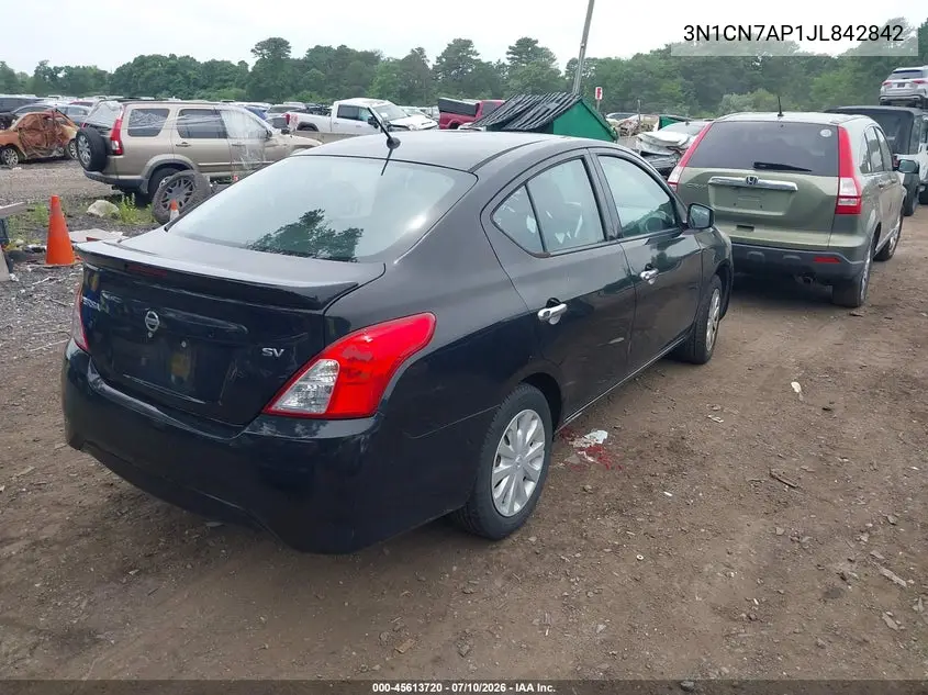 2018 Nissan Versa 1.6 Sv VIN: 3N1CN7AP1JL842842 Lot: 45613720