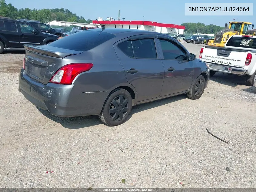 2018 Nissan Versa 1.6 S+ VIN: 3N1CN7AP1JL824664 Lot: 45624573