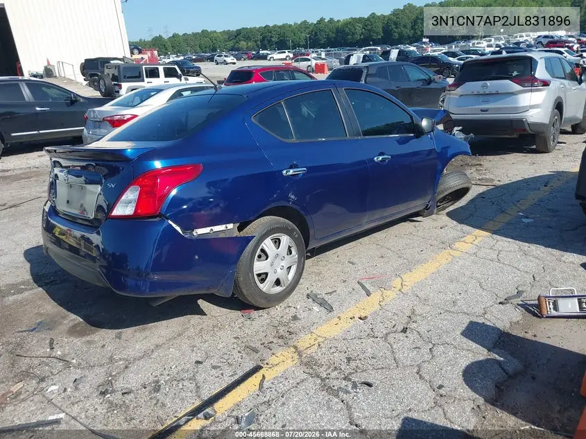 2018 Nissan Versa 1.6 Sv VIN: 3N1CN7AP2JL831896 Lot: 45668868