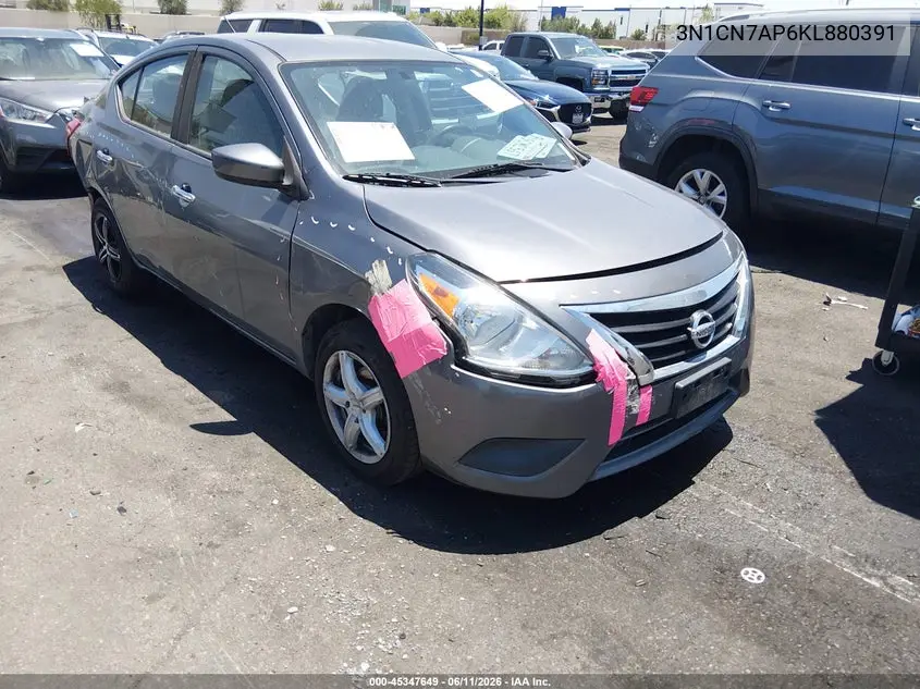 2019 Nissan Versa 1.6 Sv VIN: 3N1CN7AP6KL880391 Lot: 45347649