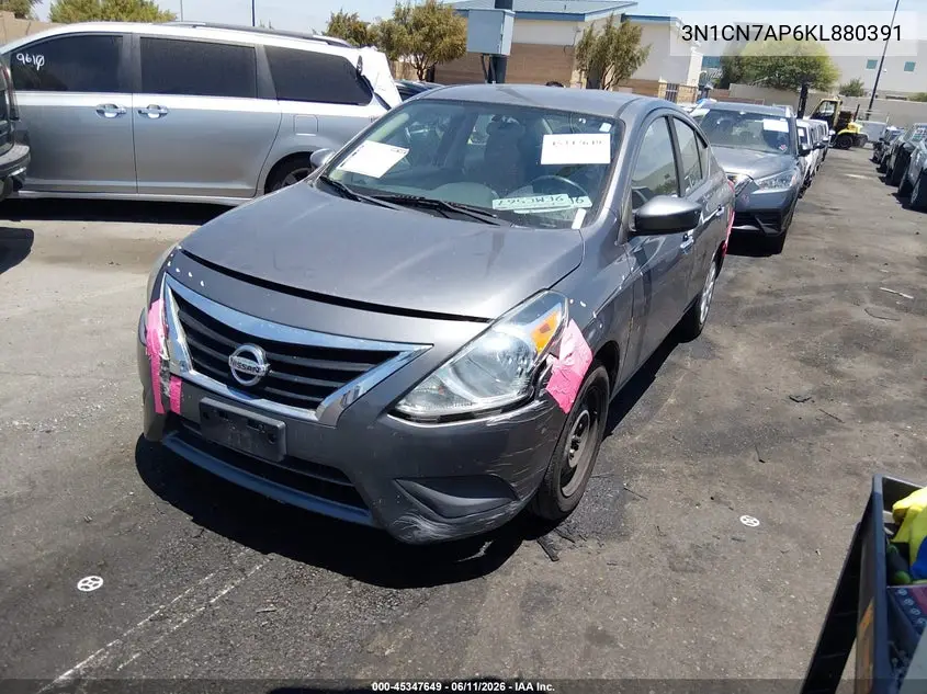 2019 Nissan Versa 1.6 Sv VIN: 3N1CN7AP6KL880391 Lot: 45347649
