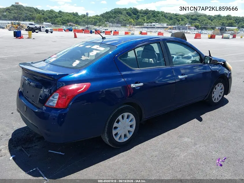 2019 Nissan Versa 1.6 Sv VIN: 3N1CN7AP2KL859666 Lot: 45381610