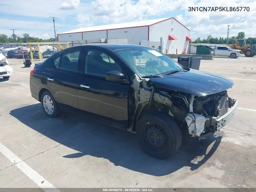 2019 Nissan Versa 1.6 Sv VIN: 3N1CN7AP5KL865770 Lot: 45398279