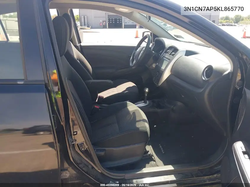 2019 Nissan Versa 1.6 Sv VIN: 3N1CN7AP5KL865770 Lot: 45398279