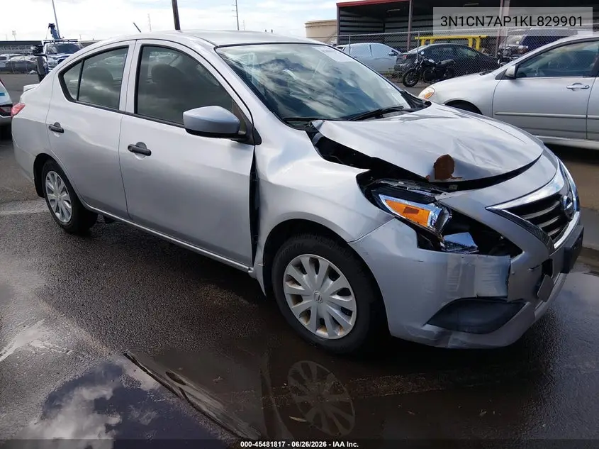 2019 Nissan Versa 1.6 S+ VIN: 3N1CN7AP1KL829901 Lot: 45481817