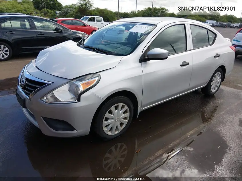 2019 Nissan Versa 1.6 S+ VIN: 3N1CN7AP1KL829901 Lot: 45481817