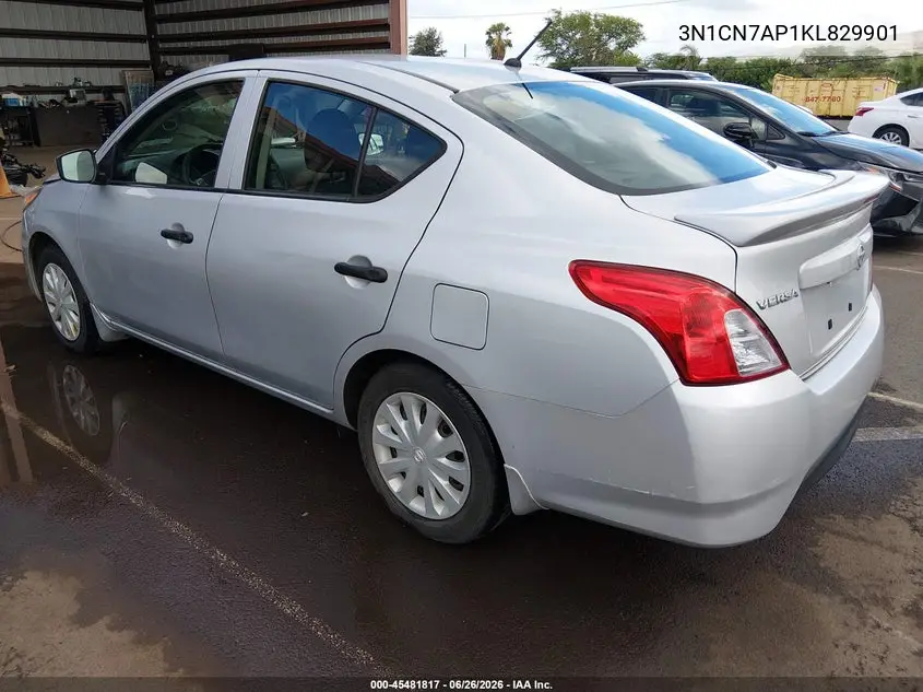2019 Nissan Versa 1.6 S+ VIN: 3N1CN7AP1KL829901 Lot: 45481817