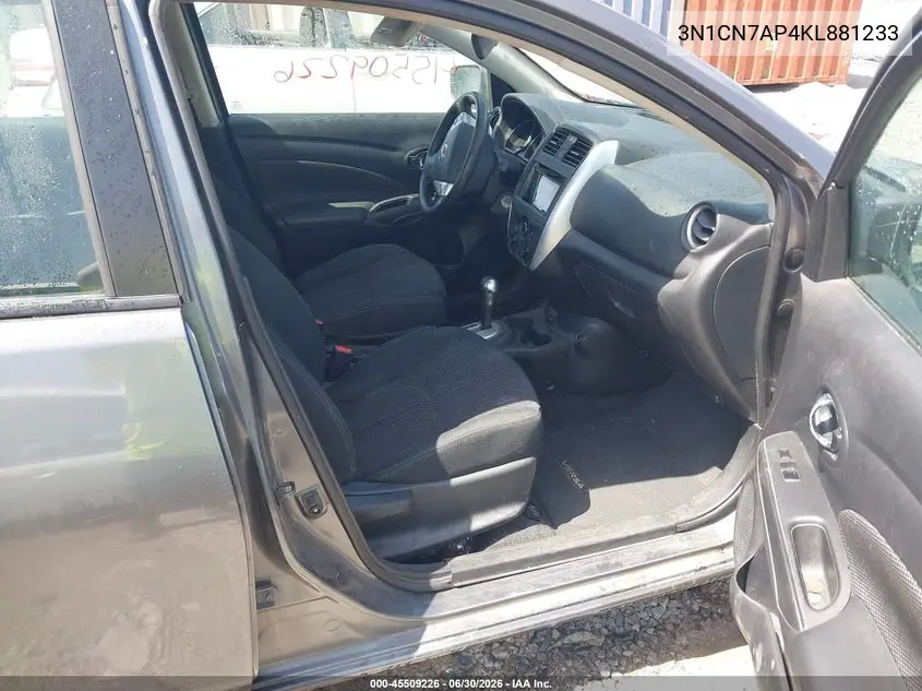 2019 Nissan Versa 1.6 Sv VIN: 3N1CN7AP4KL881233 Lot: 45509226