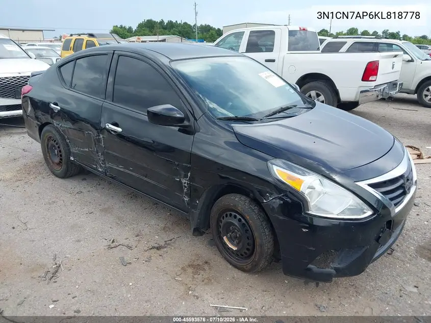 2019 Nissan Versa 1.6 Sv VIN: 3N1CN7AP6KL818778 Lot: 45593576
