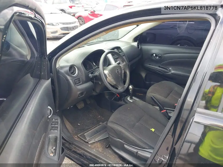 2019 Nissan Versa 1.6 Sv VIN: 3N1CN7AP6KL818778 Lot: 45593576
