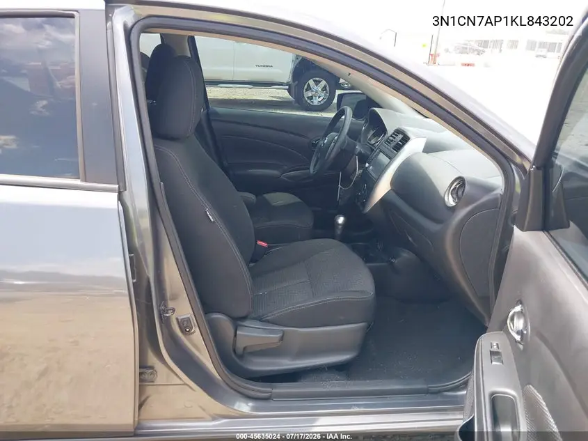 2019 Nissan Versa 1.6 Sv VIN: 3N1CN7AP1KL843202 Lot: 45635024