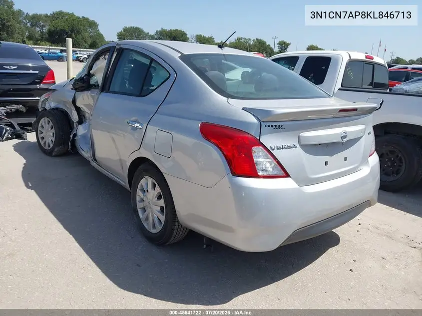 2019 Nissan Versa 1.6 Sv VIN: 3N1CN7AP8KL846713 Lot: 45641722