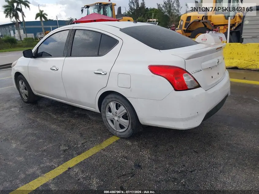 2019 Nissan Versa 1.6 Sv VIN: 3N1CN7AP5KL842165 Lot: 45670674
