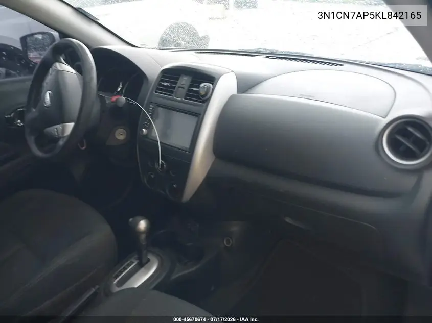 2019 Nissan Versa 1.6 Sv VIN: 3N1CN7AP5KL842165 Lot: 45670674