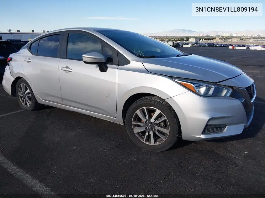 3N1CN8EV1LL809194 2020 Nissan Versa Sv Xtronic Cvt